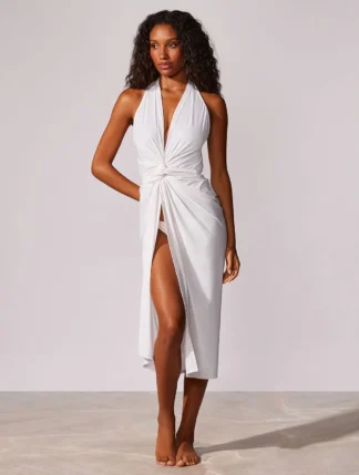 Vestido Midi Cor Off White - Cia Marítima